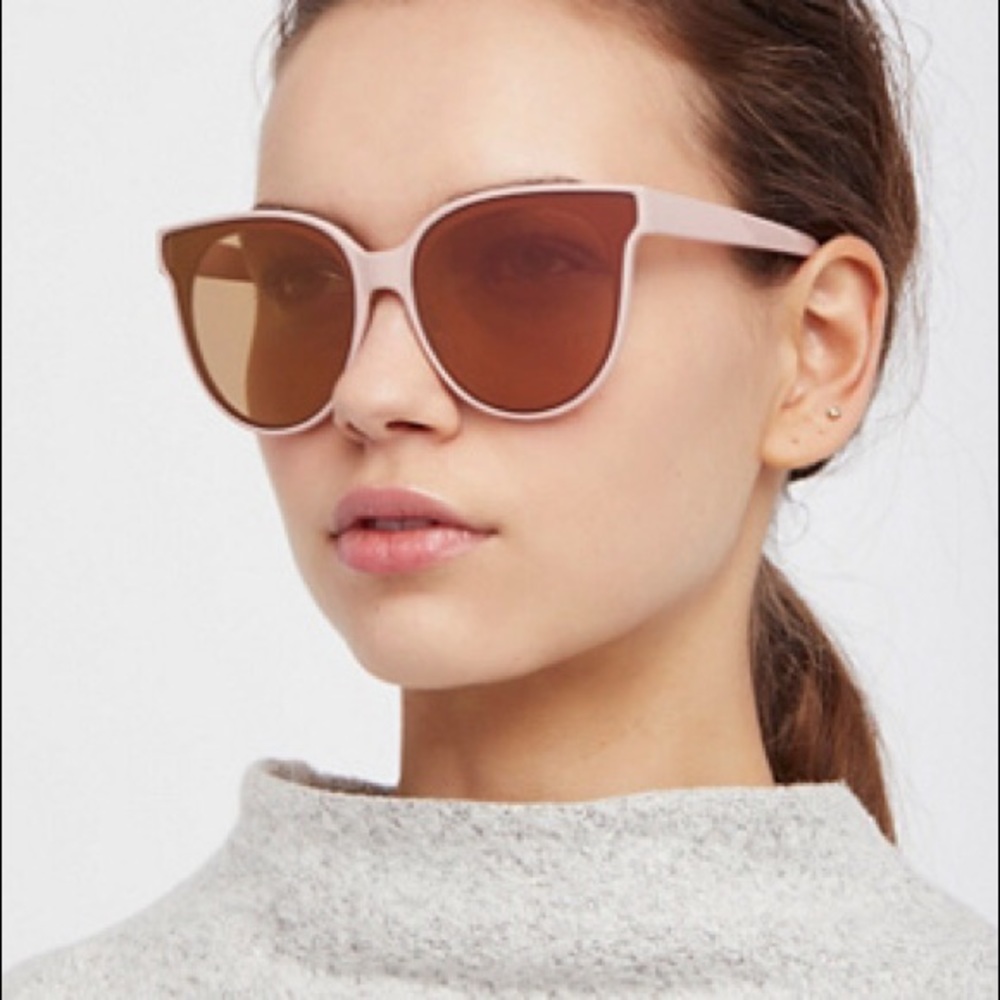 Free People Nolita Shield Sunglasses Dusty Pink